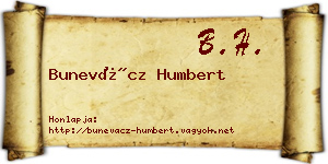 Bunevácz Humbert névjegykártya